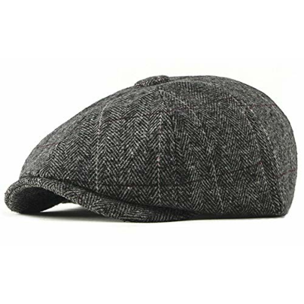 Charmylo Newsboy Cap Gatsby Baker Boy Hat Flat Caps Tweed Adjustable ...